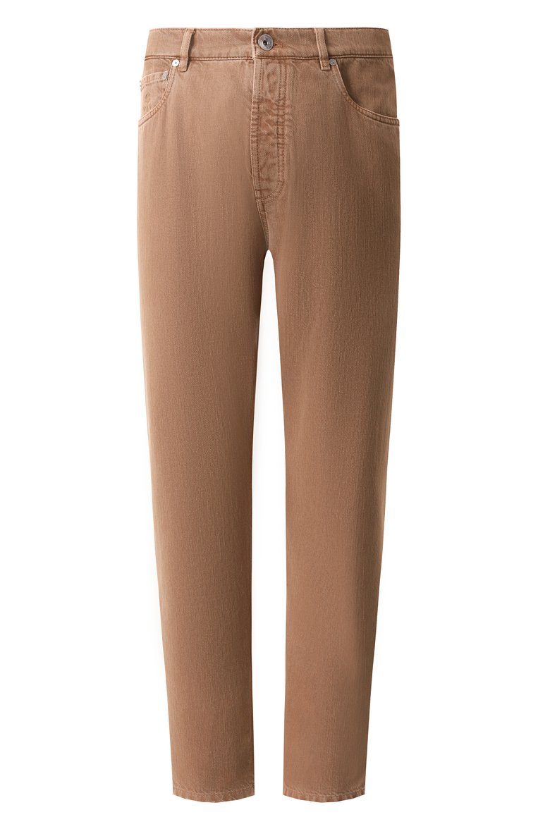 Мужские джинсы iconic fit BRUNELLO CUCINELLI бежевого цвета, арт. M262P01090 | Фото 1 (Материал внешний: Хлопок, Деним; Длина (брюки, джинсы): Стандартные; Кросс-КТ: Деним; Силуэт М (брюки): Прямые; Стили: Повседневный; Автоматизация ТО: Проставлено; Автоматизация состава: Проставлено; Детали: Без декора; Размерность: Идёт в размер)
