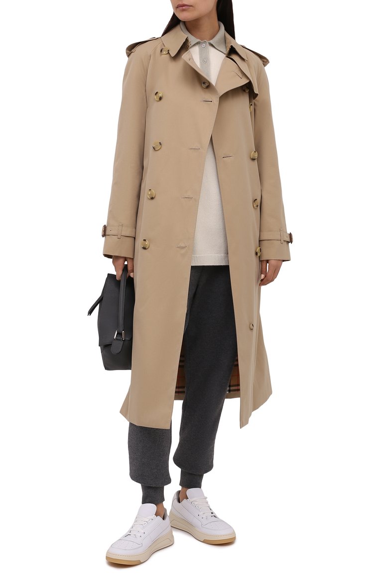 Женские джоггеры BURBERRY темно-серого цвета, арт. 8044740 | Фото 2 (Длина (брюки, джинсы): Стандартные; Материал внешний: Хлопок, Кашемир, Шерсть; Женское Кросс-КТ: Джоггеры - брюки, Брюки-одежда; Силуэт Ж (брюки и джинсы): Джоггеры; Стили: Спорт-шик; Драгоценные камни: Проставлено; Материал сплава: Проставлено)