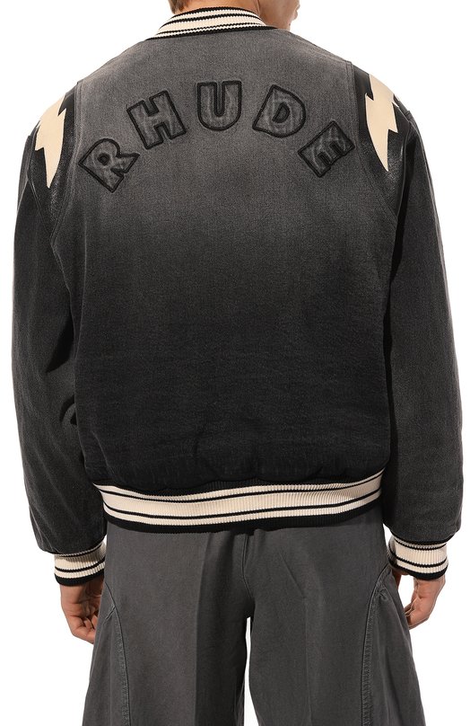 Джинсовый бомбер Rhude RHPF24BB01604 Серый  RHPF24BB01604 Фото 4