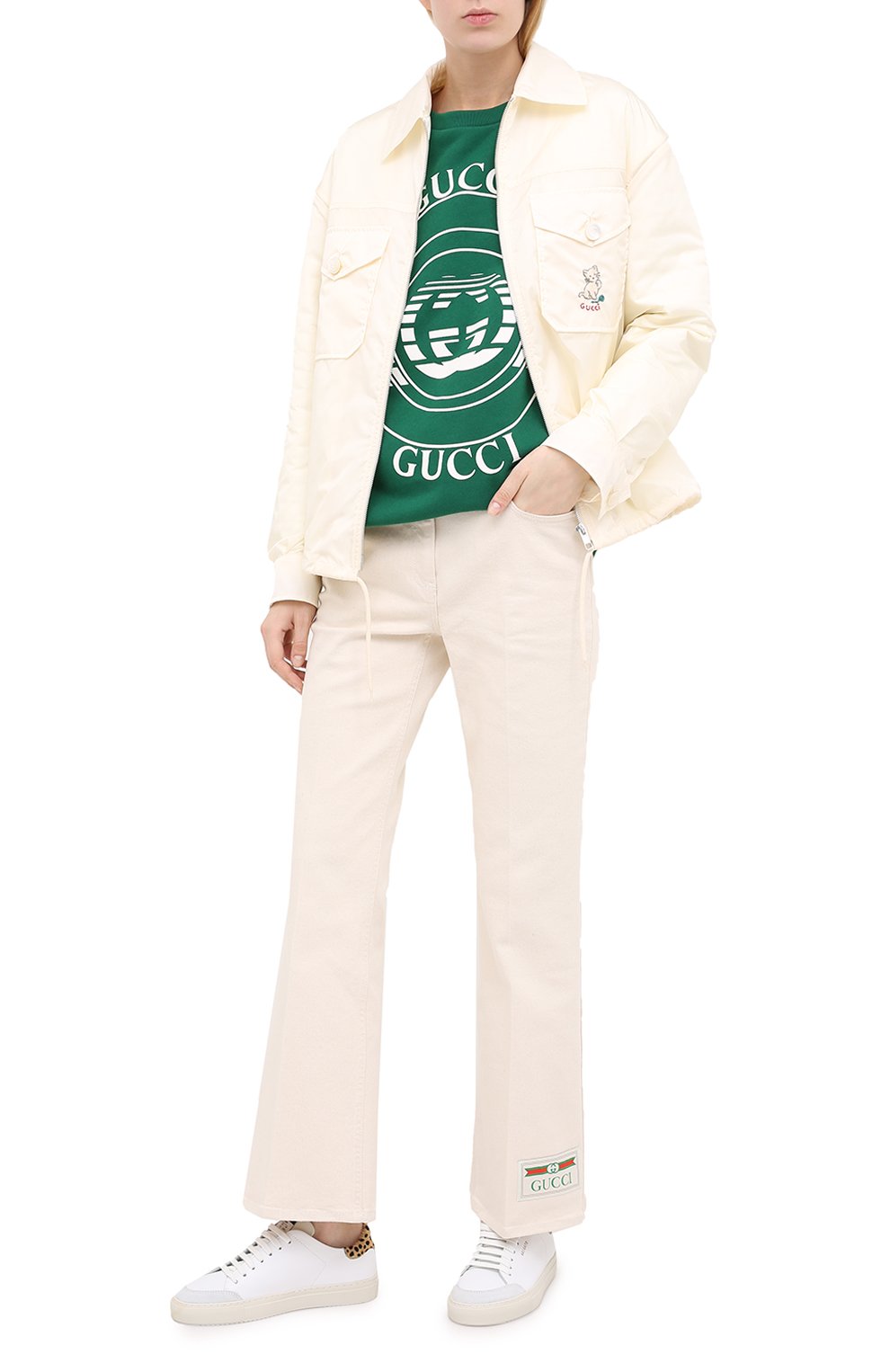 Хлопковый свитшот GUCCI зеленого цвета по цене 65900 руб., арт. 631695/XJCRR, фото 2 Хлопковый свитшот GUCCI, арт. 631695/XJCRR, фото 2