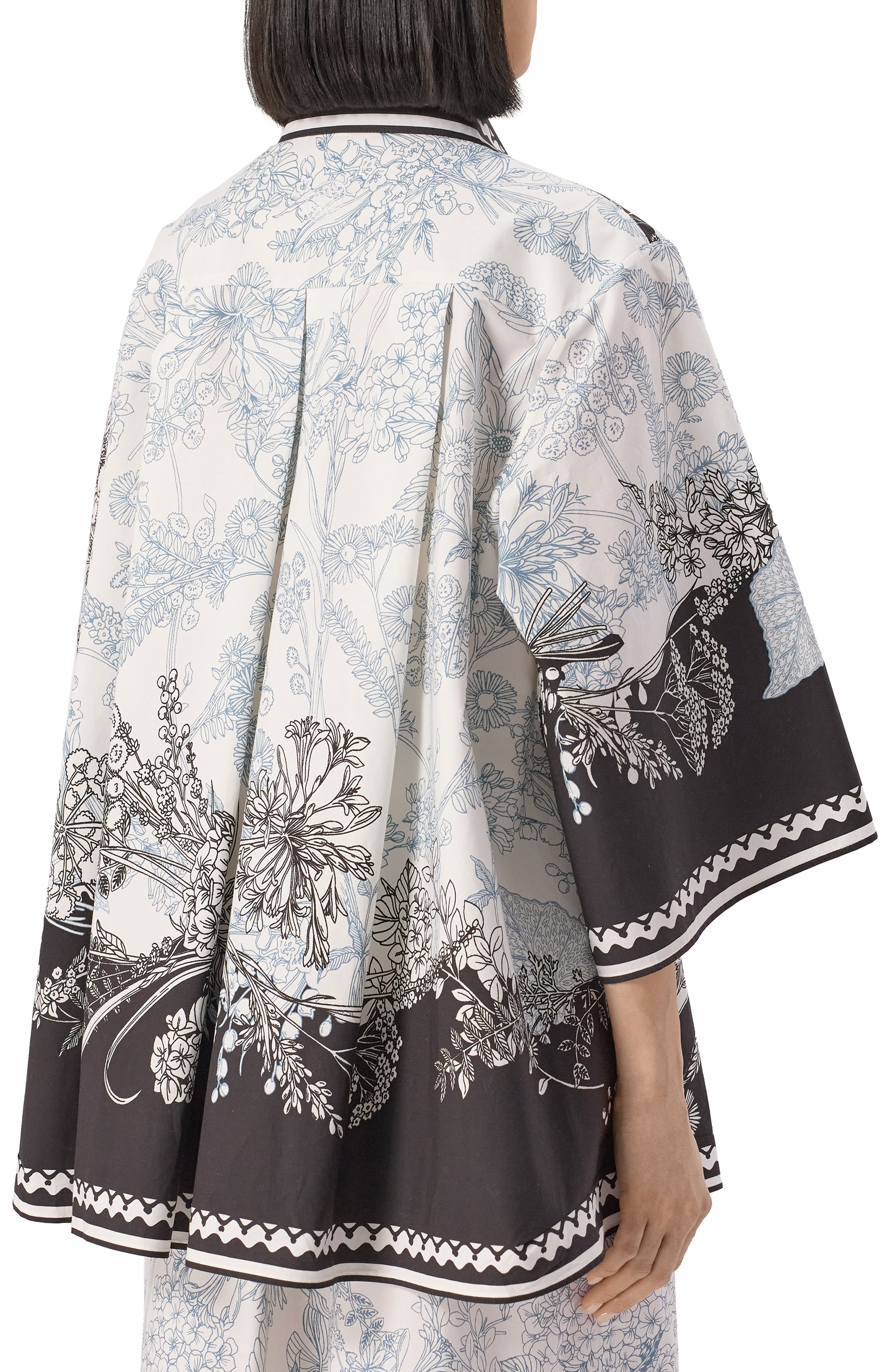 Хлопковая рубашка ELIE SAAB черно-белого цвета по цене 129500 руб., арт. SH077, фото 4 Хлопковая рубашка ELIE SAAB, арт. SH077, фото 4