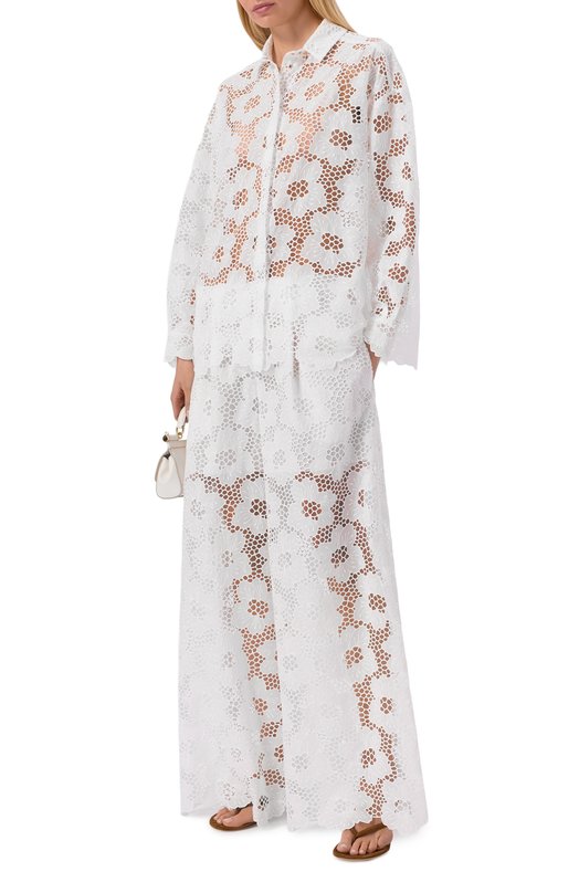 Хлопковые брюки Vika Gazinskaya SS26-17217 Белый  SS26-17217 Фото 2