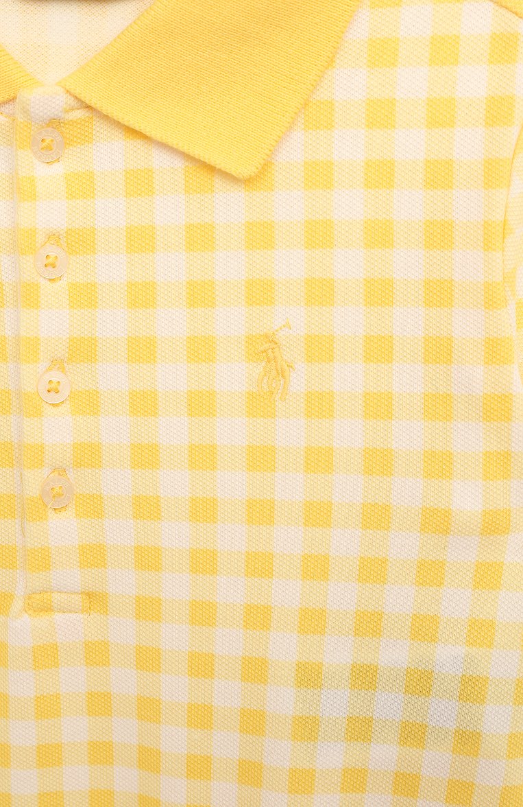 Детское хлопковое платье POLO RALPH LAUREN желтого цвета, арт. 312868759 | Фото 3 (Материал внешний: Хлопок; Рукава: Короткие; Девочки Кросс-КТ: Платье-одежда; Случай: Повседневный; Драгоценные �камни: Проставлено; Материал сплава: Проставлено; Нос: Не проставлено; Ростовка одежда: 5 лет | 110 см, 6 лет | 116 см)