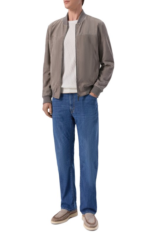 Джемпер из хлопка и шелка Andrea Campagna SU26ST200-00/FST262 Кремовый  SU26ST200-00/FST262 Фото 2