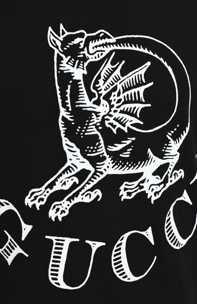 Хлопковая футболка с принтом GUCCI черного цвета по цене 31350 руб., арт. 493117/X3N23, фото 5 Хлопковая футболка с принтом GUCCI, арт. 493117/X3N23, фото 5