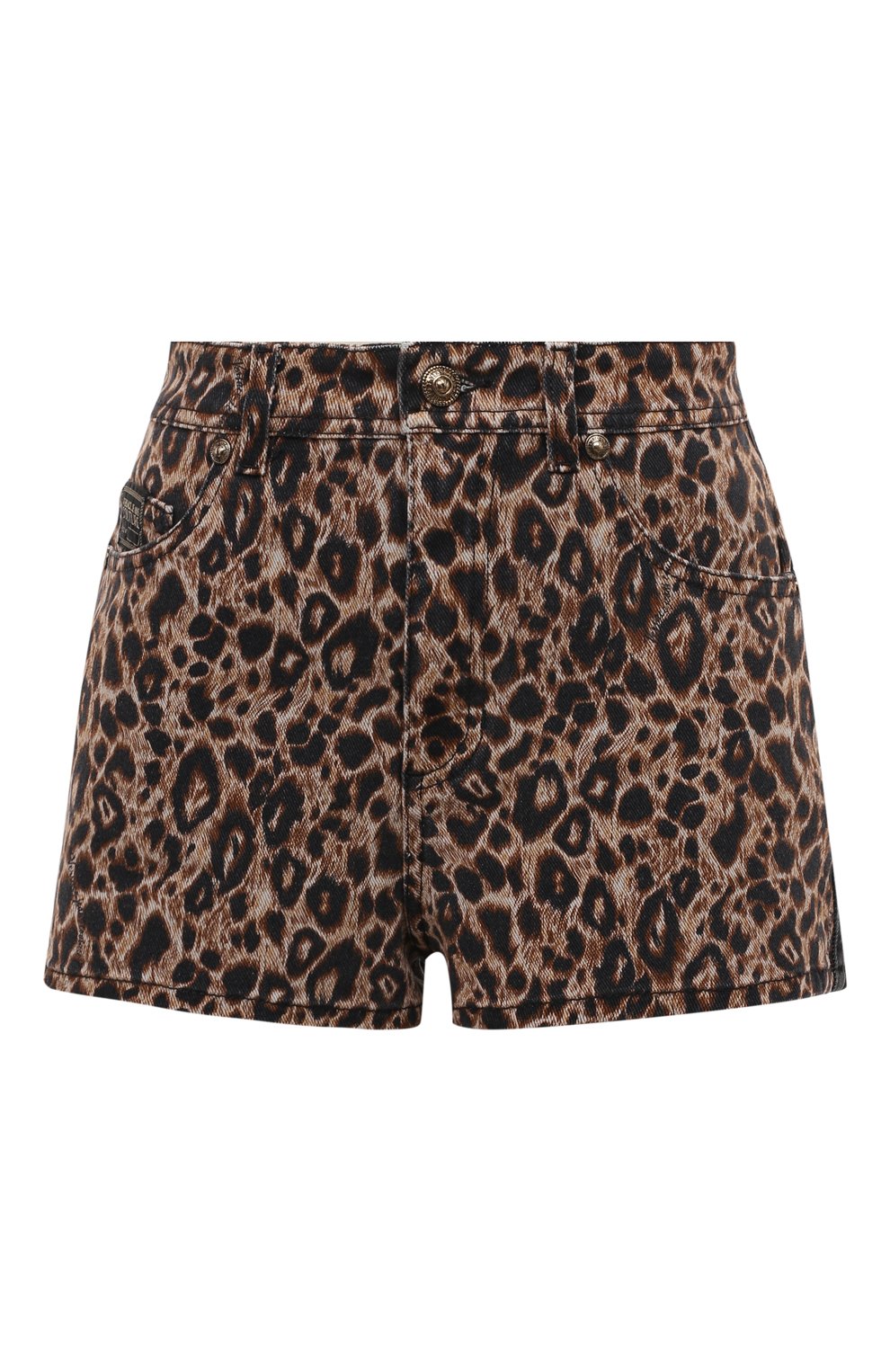 Джинсовые шорты VERSACE JEANS COUTURE леопардового цвета по цене 32950 руб., арт. 72HAB50M-72DP504 C MIX PRINT LE0 EVELYNE D STR BLA, фото 1 Джинсовые шорты VERSACE JEANS COUTURE, арт. 72HAB50M-72DP504 C MIX PRINT LE0 EVELYNE D STR BLA, фото 1