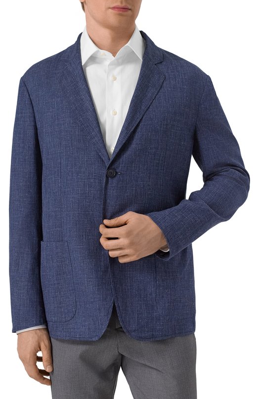 Пиджак из шерсти и шелка Giorgio Armani GM000010/TE13965 Синий  GM000010/TE13965 Фото 4