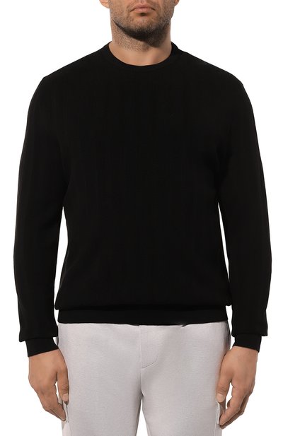 Джемпер из хлопка и кашемира CORTIGIANI черного цвета по цене 87550 руб., арт. 1A9100, фото 3 Джемпер из хлопка и кашемира CORTIGIANI, арт. 1A9100, фото 3