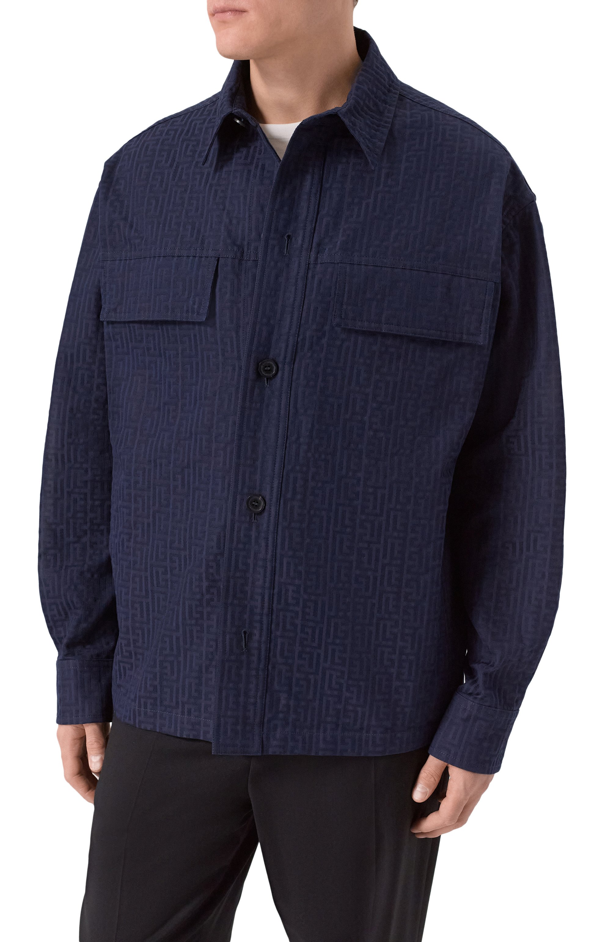 Хлопковая куртка-рубашка BALMAIN, арт. GH1TH881/CG41, фото 3