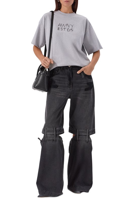 Хлопковая футболка Alexander Wang UCC3251841 Серый  UCC3251841 Фото 2