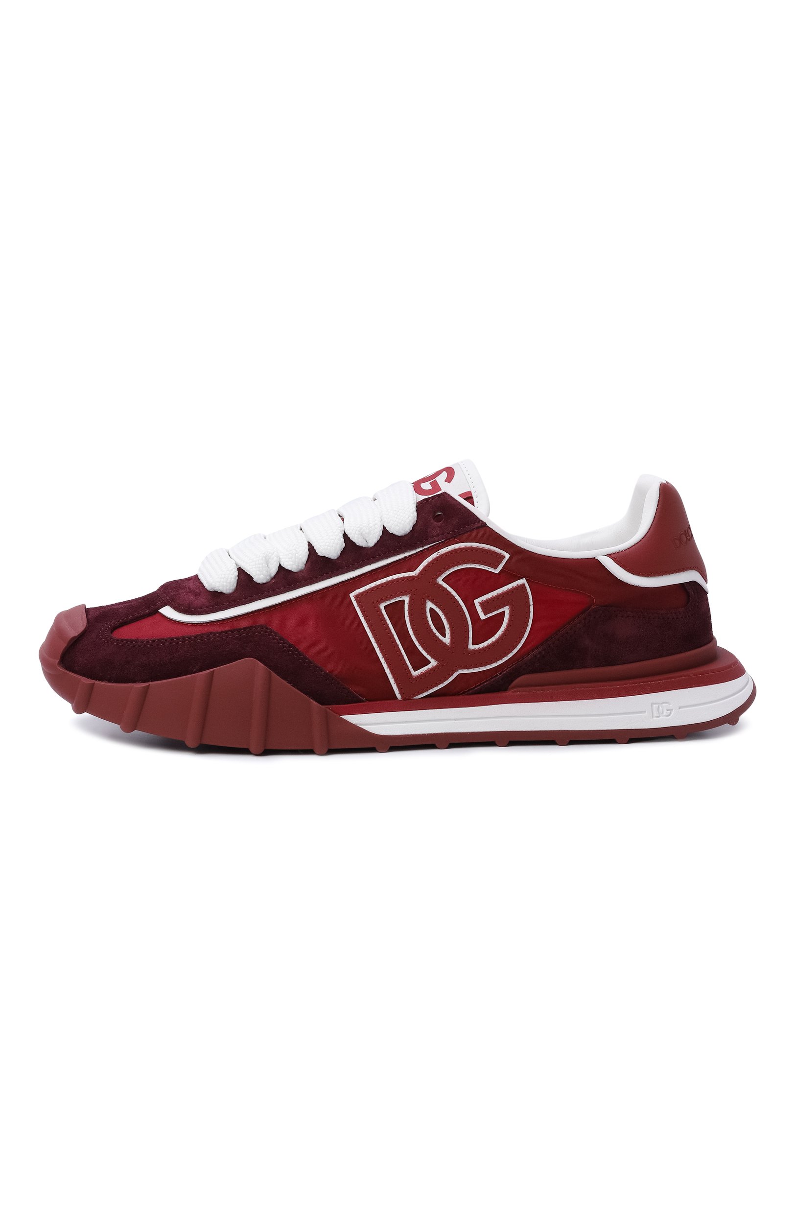 Комбинированные кроссовки dg athletic DOLCE & GABBANA бордового цвета по цене 72450 руб., арт. CS2384/A0864, фото 3 Комбинированные кроссовки dg athletic DOLCE & GABBANA, арт. CS2384/A0864, фото 3