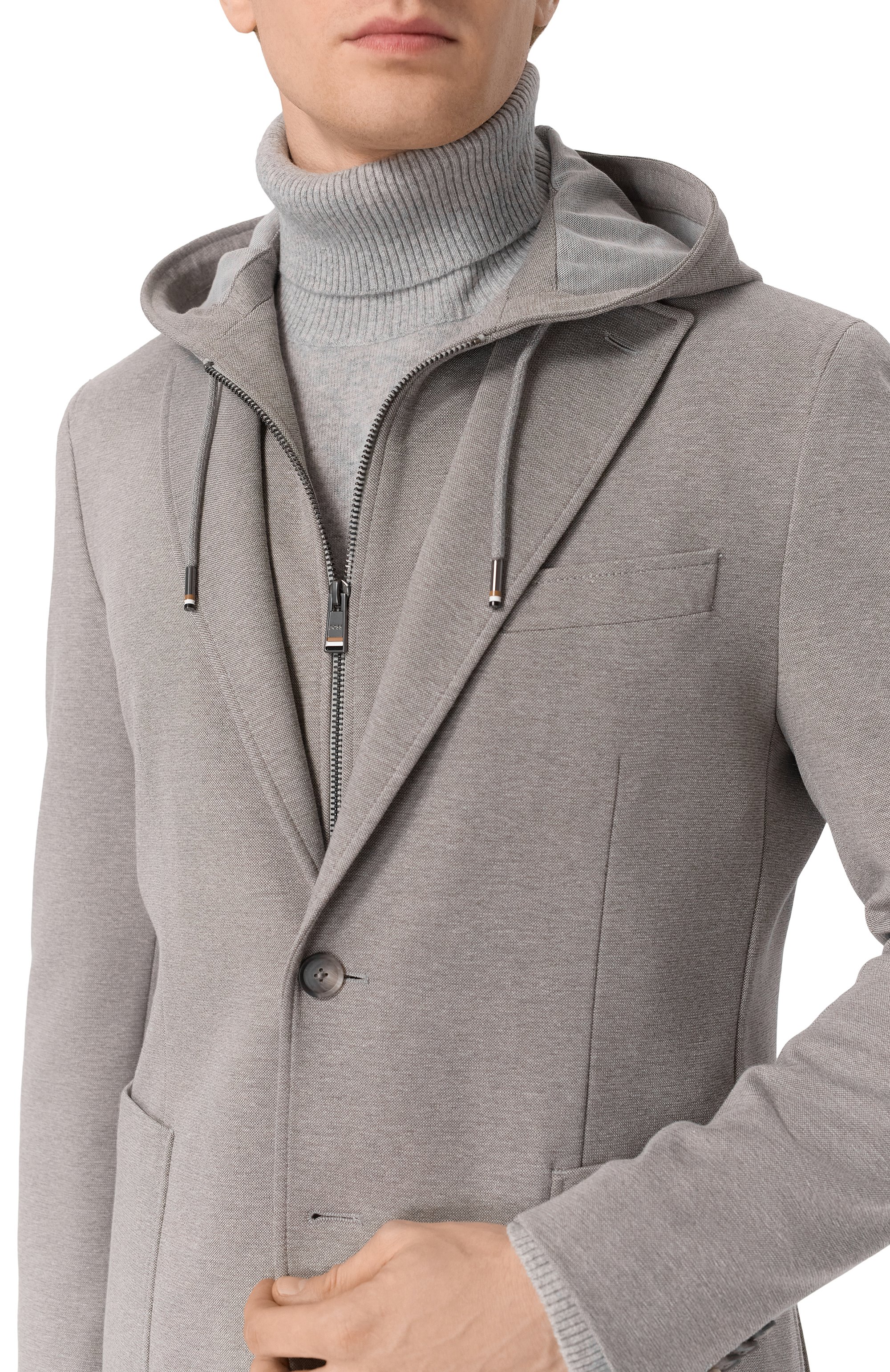 Однобортный пиджак BOSS светло-серого цвета по цене 79550 руб., арт. 50562499, фото 6 Однобортный пиджак BOSS, арт. 50562499, фото 6