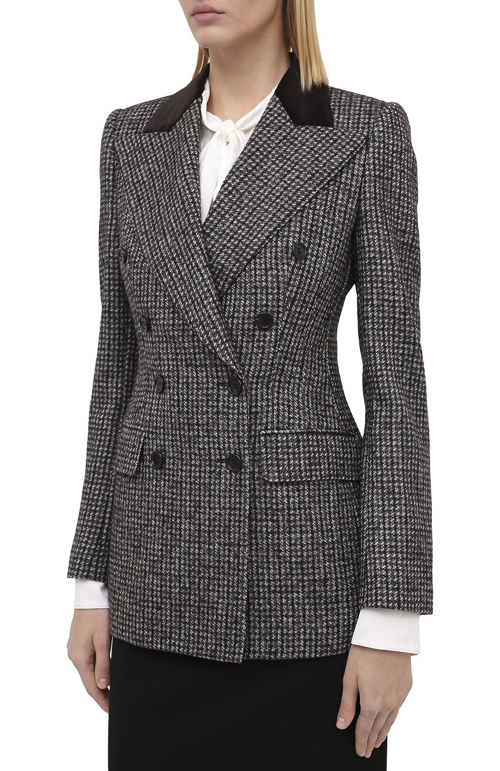 Шерстяной жакет DOLCE & GABBANA темно-серого цвета по цене 325000 руб., арт. F29GYT/FMMFU, фото 4 Шерстяной жакет DOLCE & GABBANA, арт. F29GYT/FMMFU, фото 4