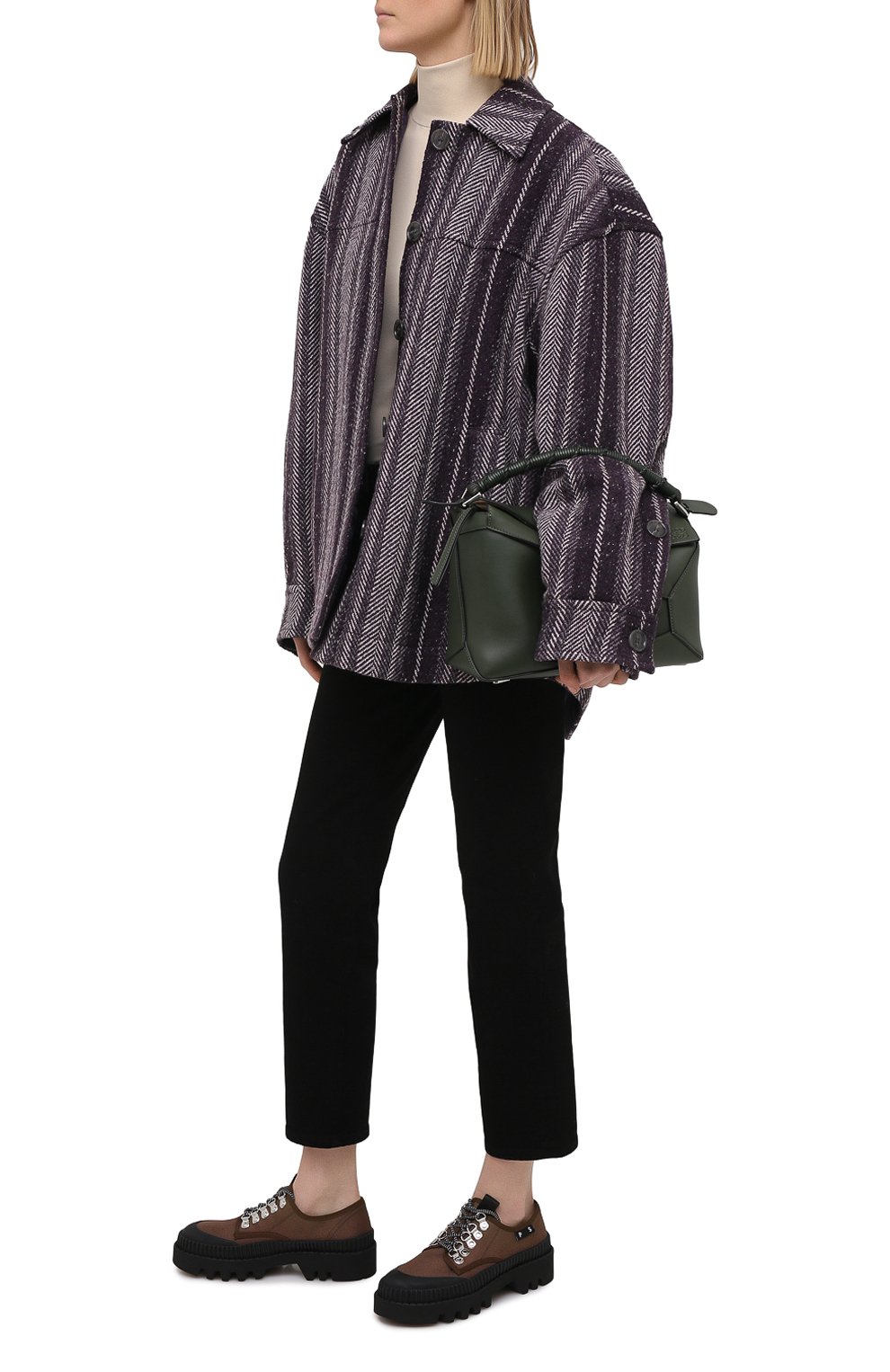 Текстильные ботинки PROENZA SCHOULER коричневого цвета по цене 56700 руб., арт. PS32050A/13100, фото 2 Текстильные ботинки PROENZA SCHOULER, арт. PS32050A/13100, фото 2