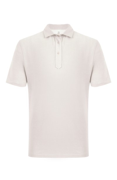 Мужское поло из хлопка и льна BRUNELLO CUCINELLI, арт. MW8623936