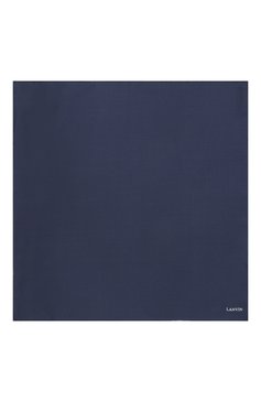 Мужской шелковый платок LANVIN темно-синего цвета, арт. 5737/HANDKERCHIEF | Фото 3 (Материал: Текстиль, Шелк; Статус проверки: Проверено, Проверена категория; Нос: Не проставлено; Материал сплава: Проверено, Проставлено)