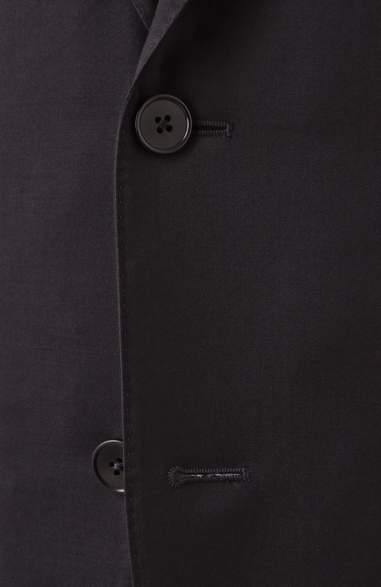 Мужской шерстяной костюм ZEGNA черного цвета, арт. 221225/C19502 | Фото 8 (Материал внешний: Шерсть; Рукава: Длинные; Костюмы М: Однобортный; Стили: Кэжуэл, Классический)