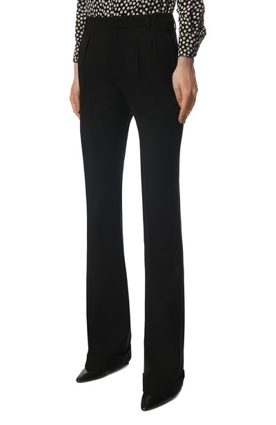 Шерстяные брюки SAINT LAURENT черного цвета по цене 104500 руб., арт. 679952/Y512W, фото 3 Шерстяные брюки SAINT LAURENT, арт. 679952/Y512W, фото 3