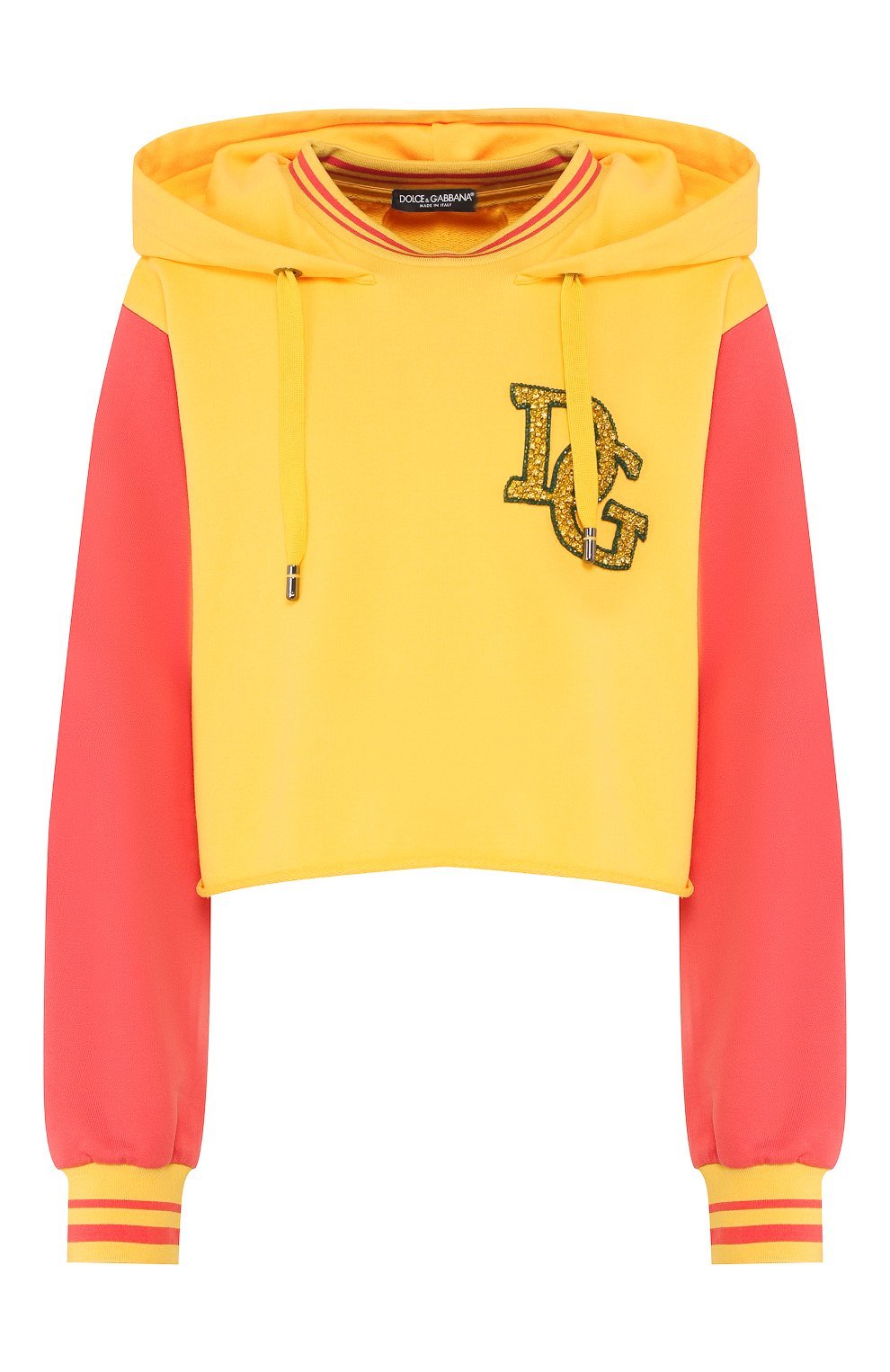 Хлопковое худи DOLCE & GABBANA желтого цвета по цене 171500 руб., арт. F9I29Z/G7WQA, фото 1 Хлопковое худи DOLCE & GABBANA, арт. F9I29Z/G7WQA, фото 1
