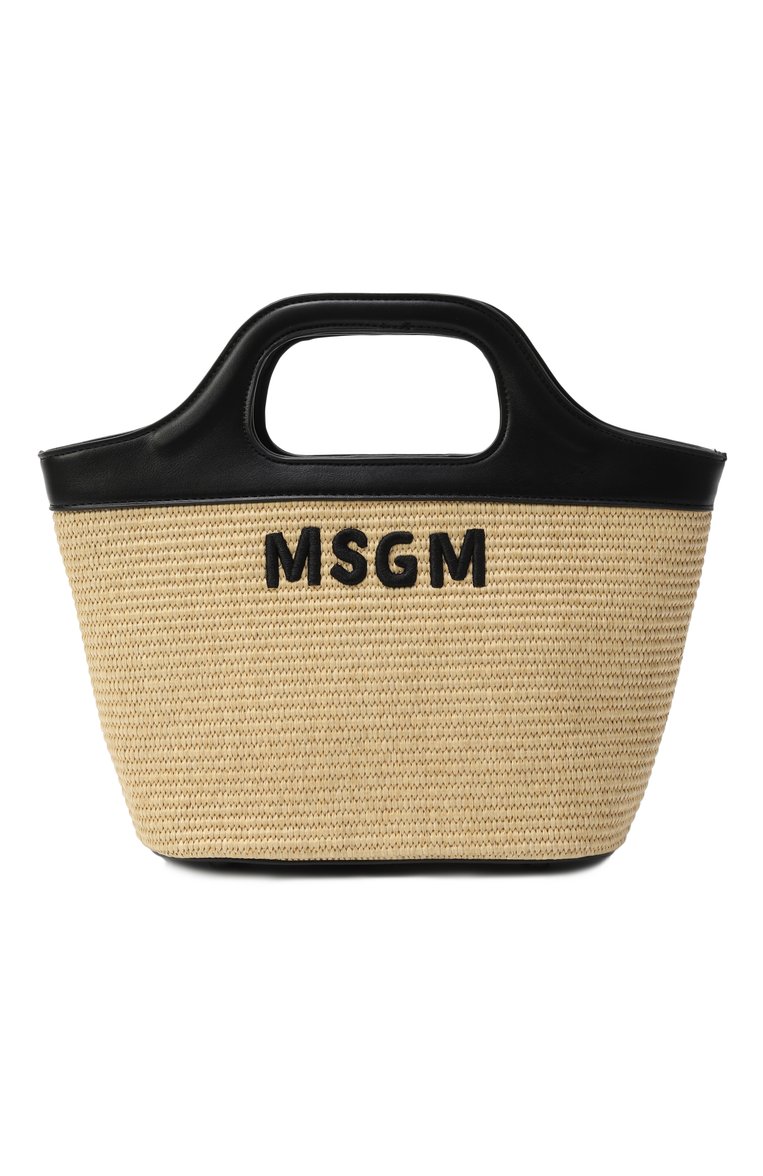 Детская сумка MSGM KIDS бежевого цвета, арт. S5MSJGBA187 | Фото 1 (Нос: Не проставлено; Материал: Экокожа; Автоматизация состава: Проставлено)