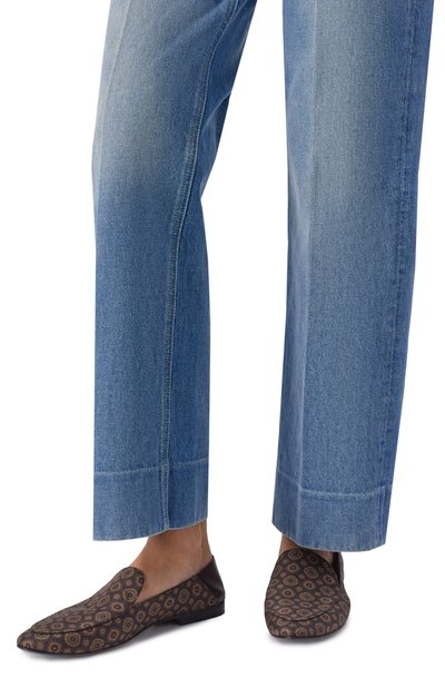 Текстильные лоферы SAINT LAURENT коричневого цвета по цене 119500 руб., арт. 841460/AAE8G, фото 2 Текстильные лоферы SAINT LAURENT, арт. 841460/AAE8G, фото 2