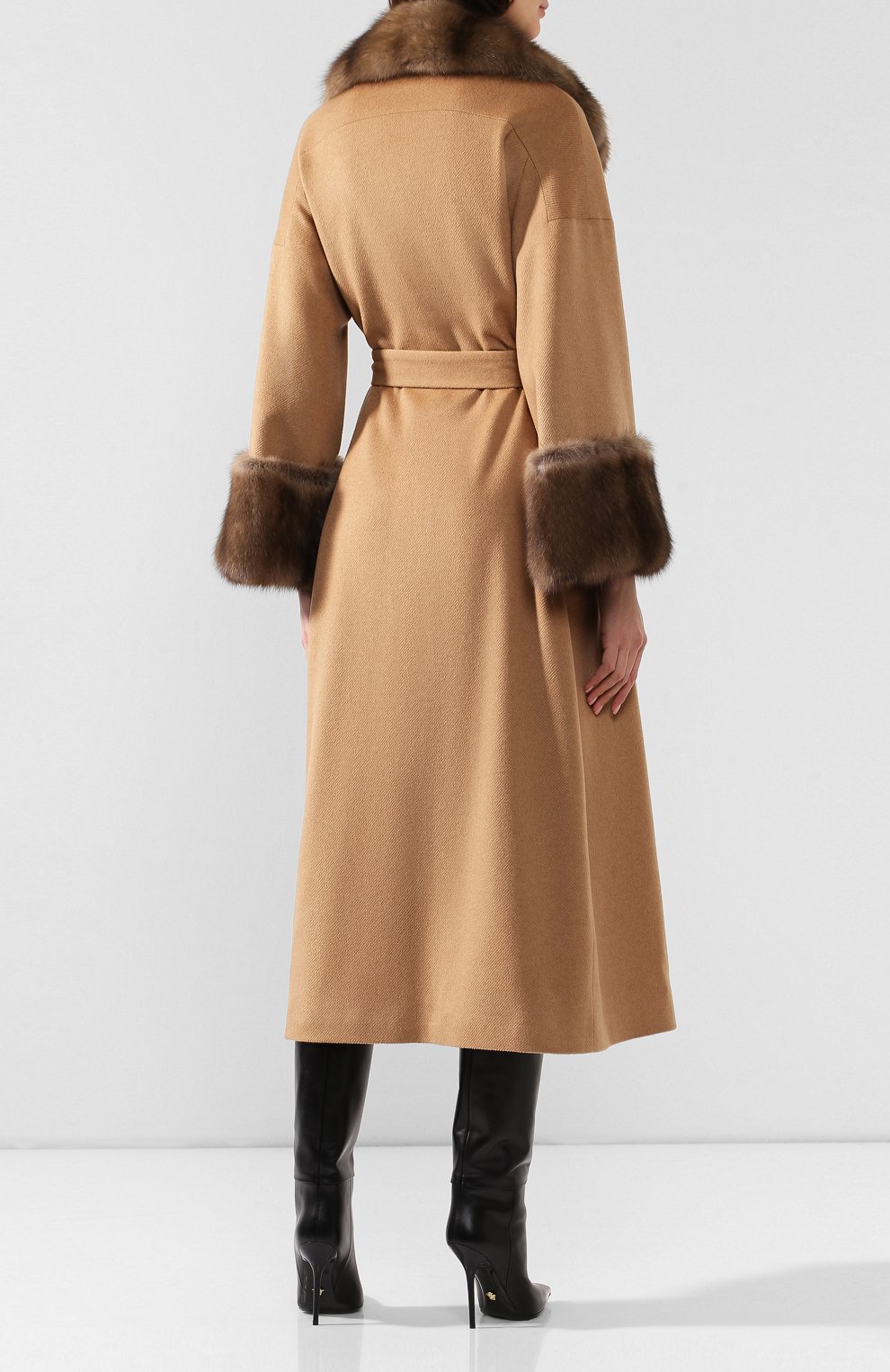 Пальто с меховой отделкой KITON, арт. D48613K02403, фото 4