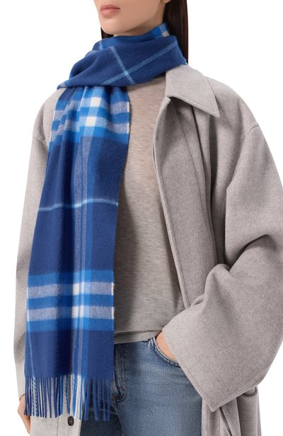 Кашемировый шарф BURBERRY синего цвета по цене 76250 руб., арт. 8125001, фото 2 Кашемировый шарф BURBERRY, арт. 8125001, фото 2