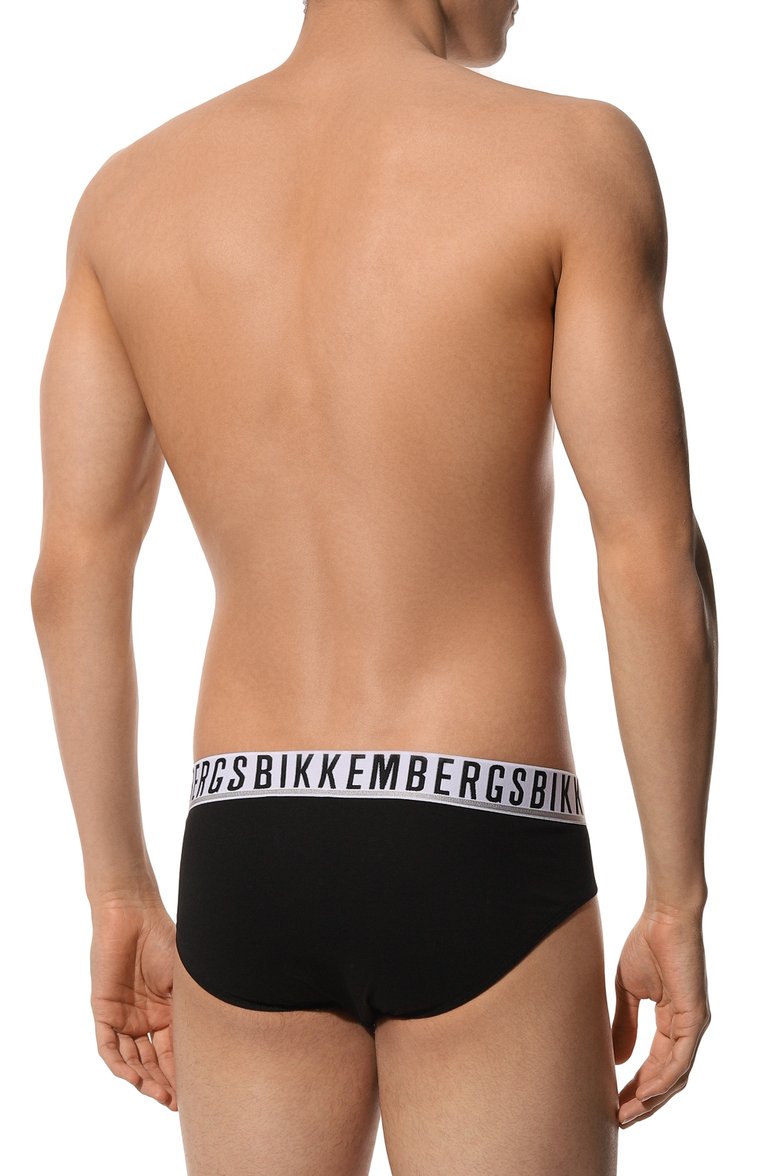 Мужские комплект из двух брифов DIRK BIKKEMBERGS черного цвета, арт. BKK1USP01BI | Фото 3 (Нос: Не проставлено; Материал внешний: Хлопок; Мужское Кросс-КТ: Трусы; Кросс-КТ: бельё; Трусы М: Брифы)