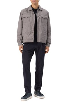 Мужские брюки из шерсти и хлопка CORNELIANI темно-синего цвета, арт. 254L19-2518800 | Фото 2 (Длина (брюки, джинсы): Стандартные; Материал внешний: Хлопок, Шерсть; Случай: Повседневный; Стили: Кэжуэл; Автоматизация состава: Проставлено; Автоматизация ТО: Проставлено)
