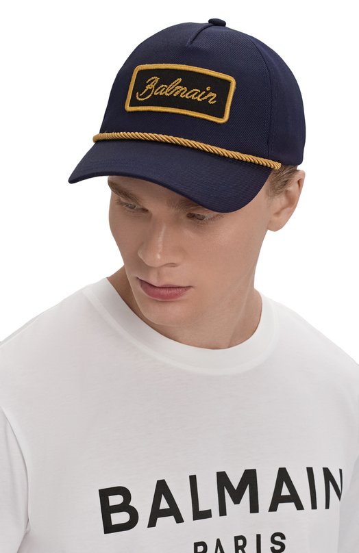 Шерстяная бейсболка Balmain FH1XA475/WB02 Синий  FH1XA475/WB02 Фото 2