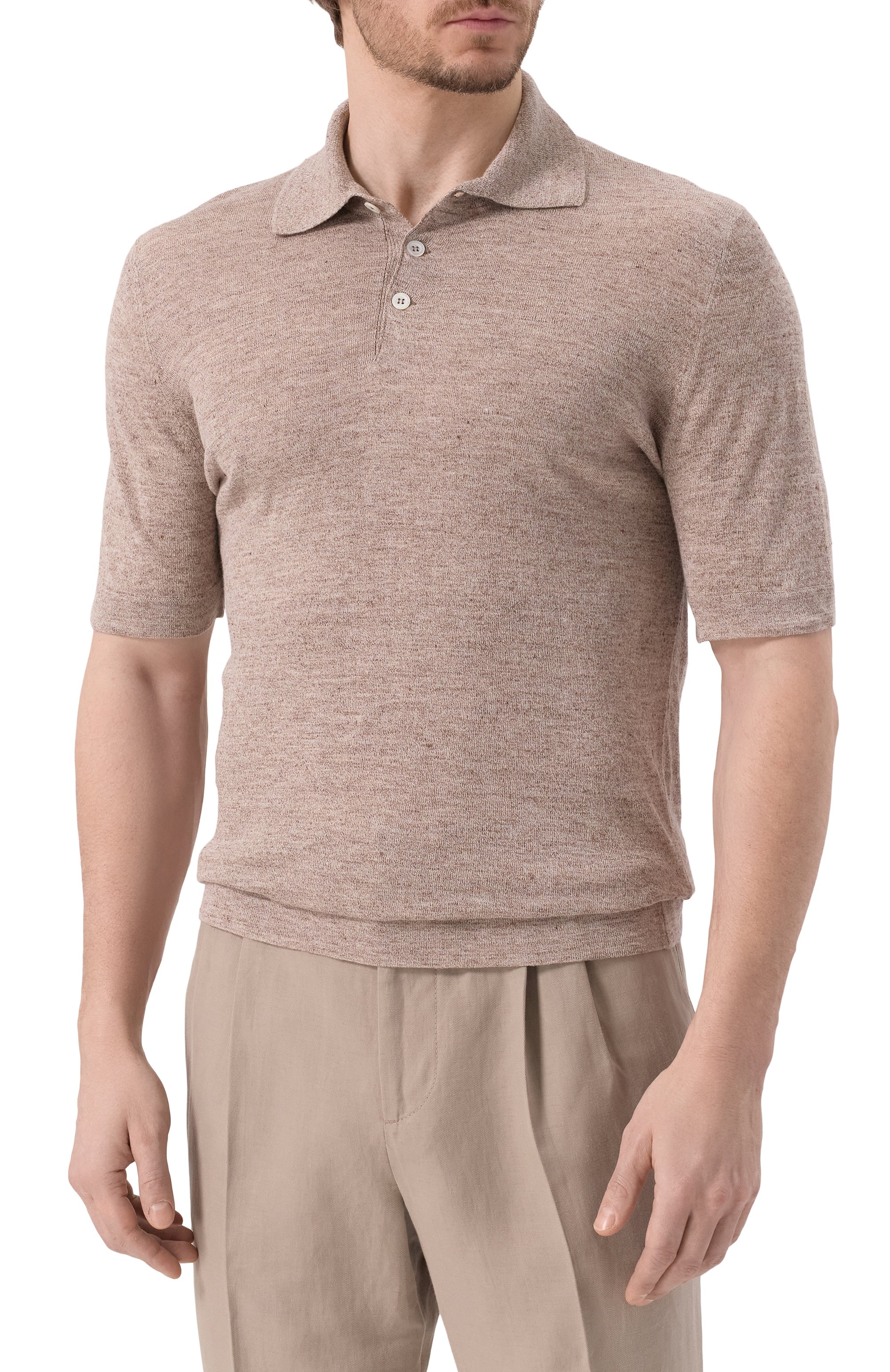 Поло изо льна и хлопка BRUNELLO CUCINELLI, арт. M2L00315, фото 3