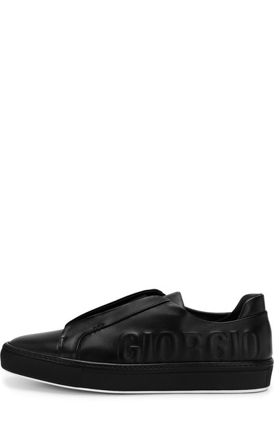 Кожаные кеды без шнуровки с эластичной вставкой GIORGIO ARMANI, арт. X2X075/XF240, фото 3