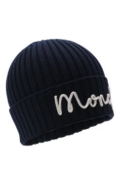 Детского шерстяная шапка MONCLER темно-синего цвета, арт. G2-954-9Z749-20-M1131 | Фото 1 (Материал: Шерсть, Текстиль; Материал сплава: Проставлено; Региональные ограничения белый список (Axapta Mercury): Не проставлено; Нос: Не проставлено)