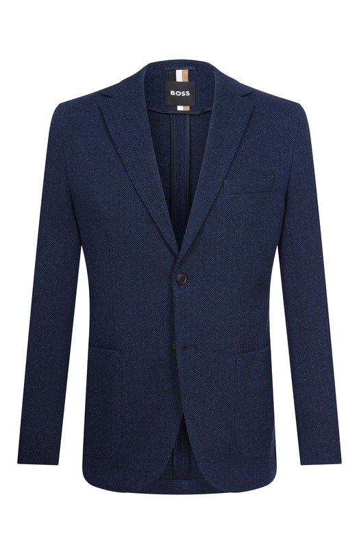 Хлопковый пиджак BOSS 50557389 Синий 50557389