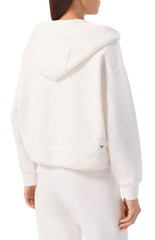 Хлопковая толстовка Emporio Armani EW001358/AF10002 Белый  EW001358/AF10002 Фото 4