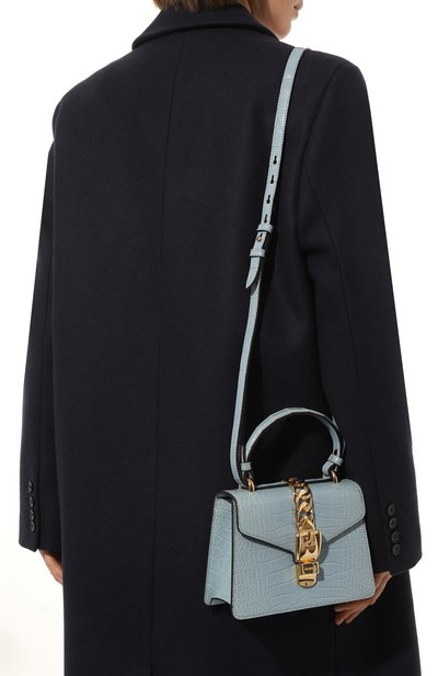 Сумка sylvie mini из кожи аллигатора GUCCI, арт. 470270 EV49G, фото 2