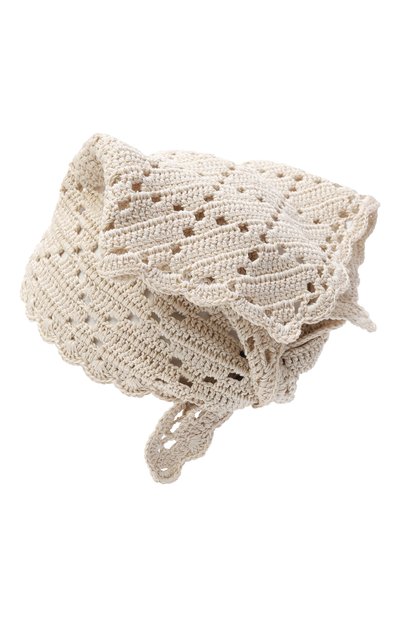 Хлопковая косынка AGNONA кремового цвета по цене 62950 руб., арт. KA11020E/7C080PE, фото 2 Хлопковая косынка AGNONA, арт. KA11020E/7C080PE, фото 2