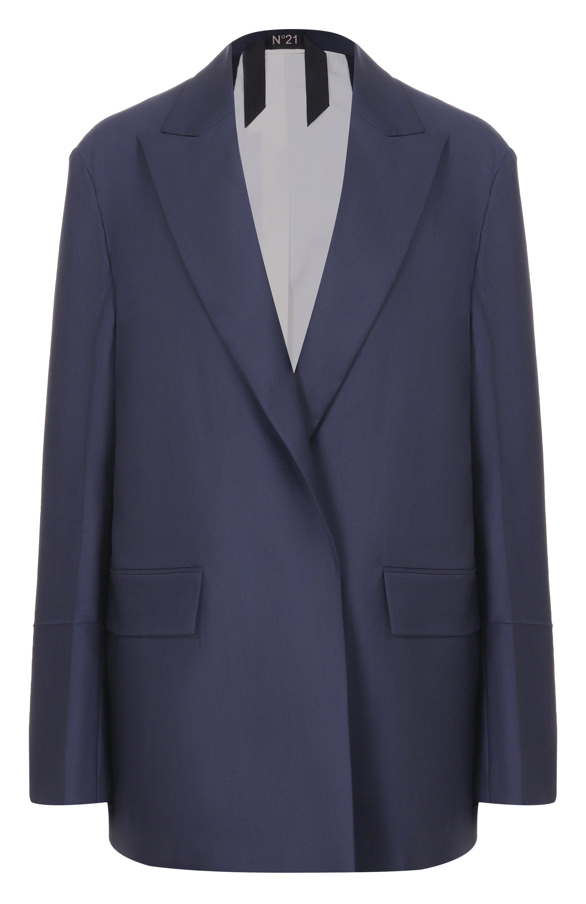 Шерстяной жакет N21 синего цвета по цене 110000 руб., арт. L011/3016, фото 1 Шерстяной жакет N21, арт. L011/3016, фото 1
