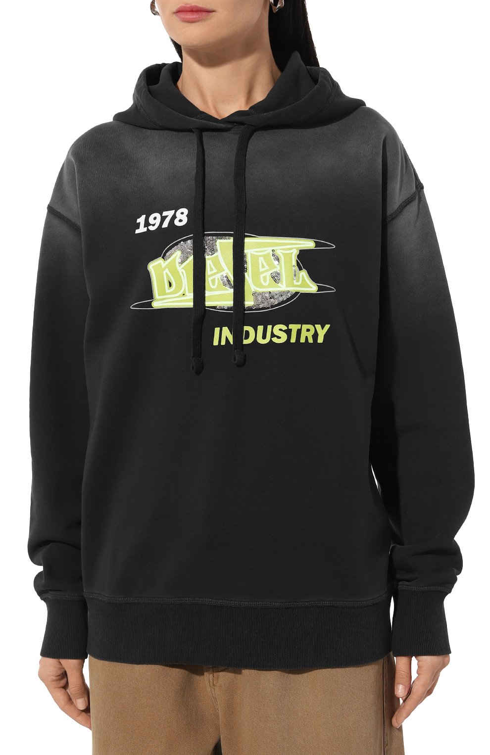 Хлопковое худи DIESEL, арт. A15386/0PHAQ, фото 3