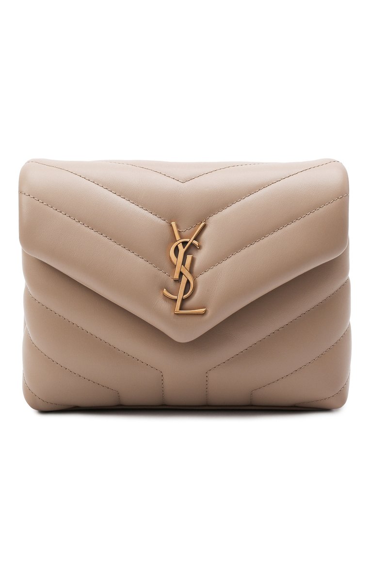 Женская сумка loulou toy SAINT LAURENT светло-бежевого цвета, арт. 678401/DV707 | Фото 1 (Материал: Натуральная кожа; Сумки-технические: Сумки через плечо; Размер: mini; Ремень/цепочка: На ремешке)