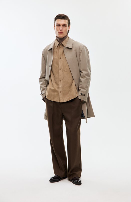 Утепленный плащ Brioni S0RW0L/PA906 Бежевый  S0RW0L/PA906 Фото 6