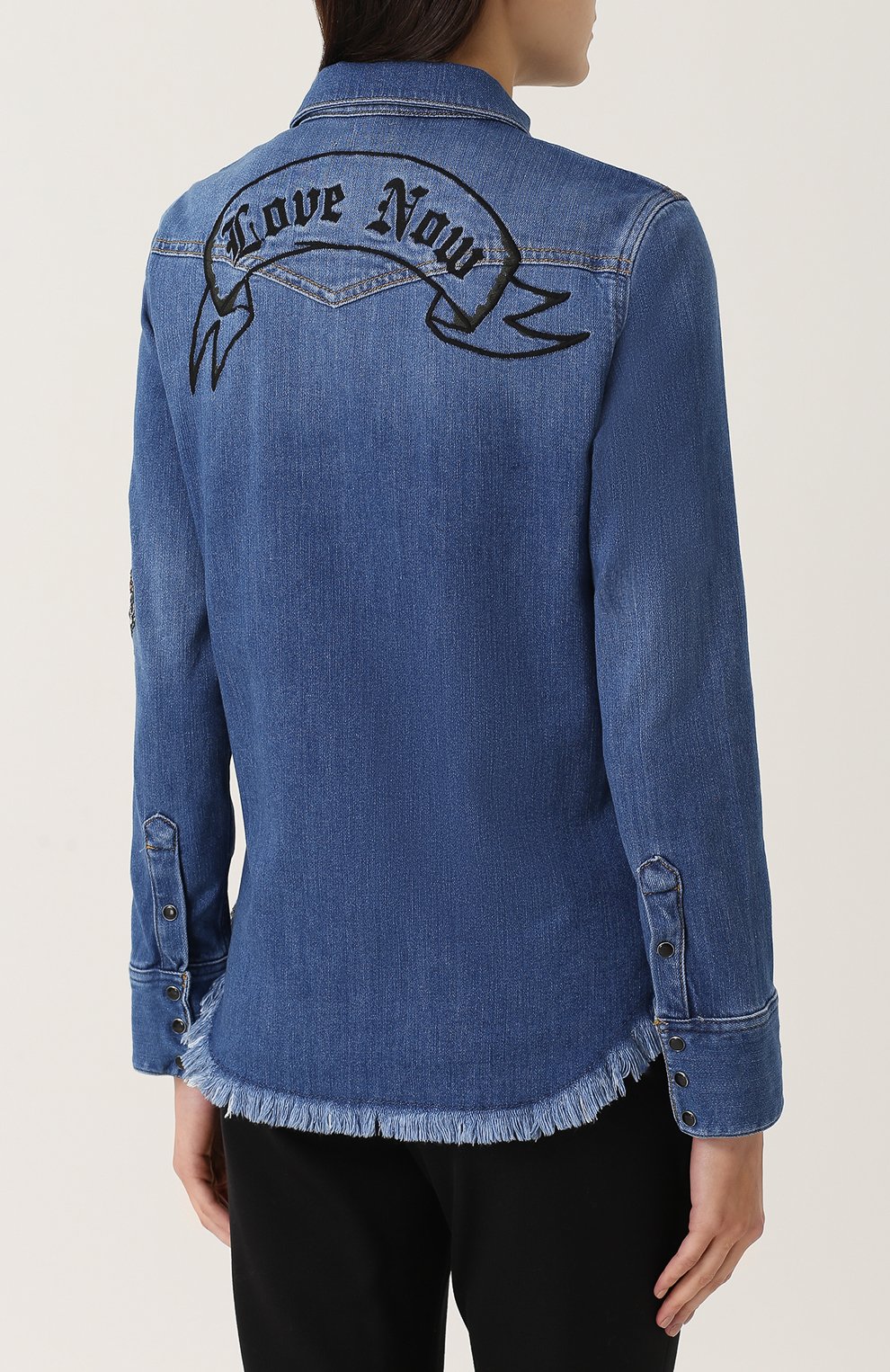 Джинсовая блуза с потертостями и вышивкой ZADIG AND VOLTAIRE, арт. WFCB0501F, фото 4