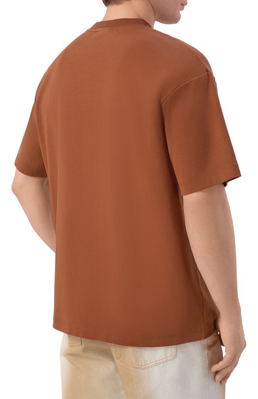 Хлопковая футболка Drole De Monsieur K-TS311-C0002-BN Коричневый  K-TS311-C0002-BN Фото 4