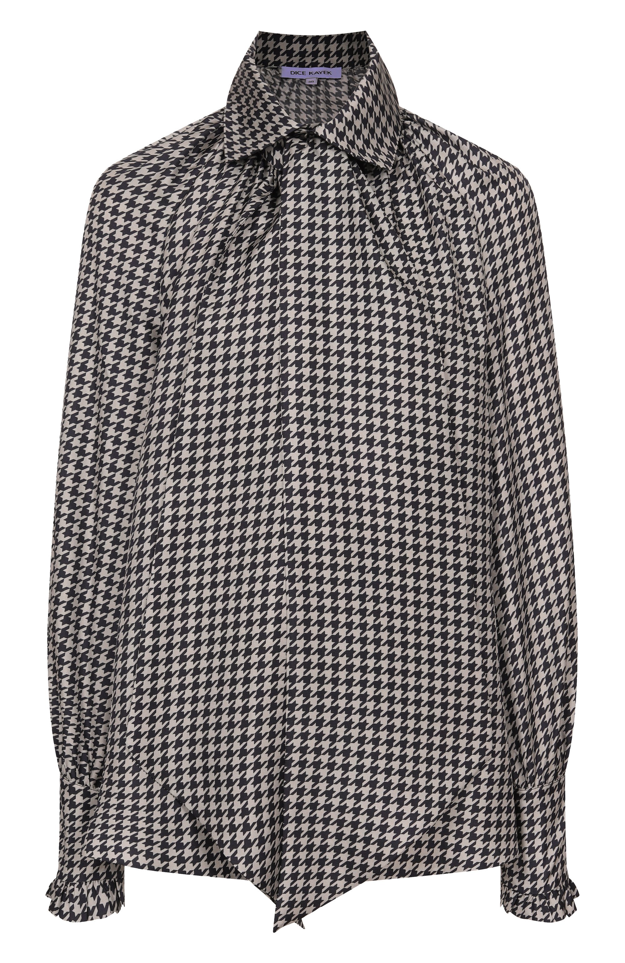 Шелковая блузка DICE KAYEK, арт. FW25C615 TWL NAVY PIED DE POULE, фото 1