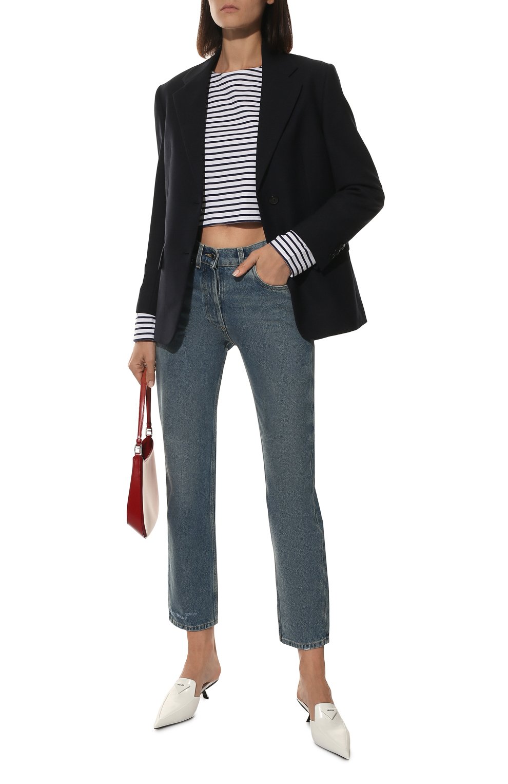 Хлопковый лонгслив PRADA, арт. 34628-103J-F0UB0-221, фото 2