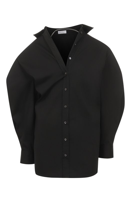 Хлопковая рубашка Brunello Cucinelli MP091ND806 Чёрный MP091ND806