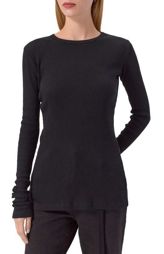 Хлопковый лонгслив Ann Demeulemeester B0011488/FA659 Чёрный  B0011488/FA659 Фото 3