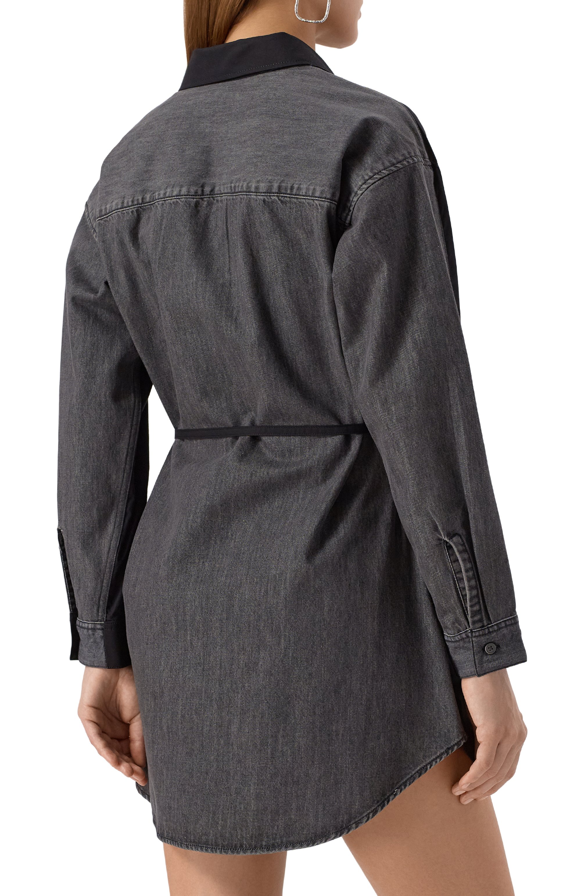 Комбинированное платье-рубашка DIESEL, арт. A17387/0CBCP, фото 4