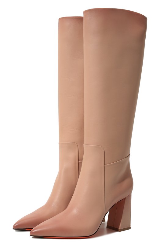 

Кожаные сапоги Santoni, Бежевый