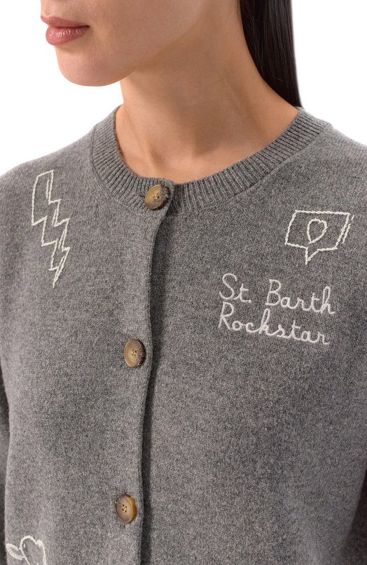 Шерстяной кардиган MC2 Saint Barth IER0001-02145I/SIERRA Серый  IER0001-02145I/SIERRA Фото 5